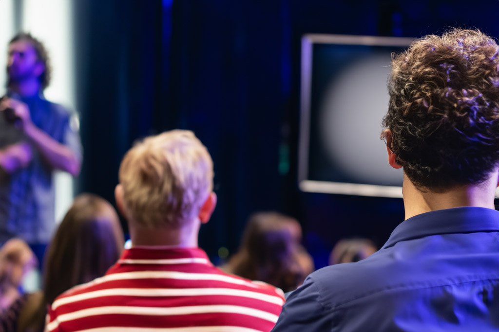 Evening talk show on the television